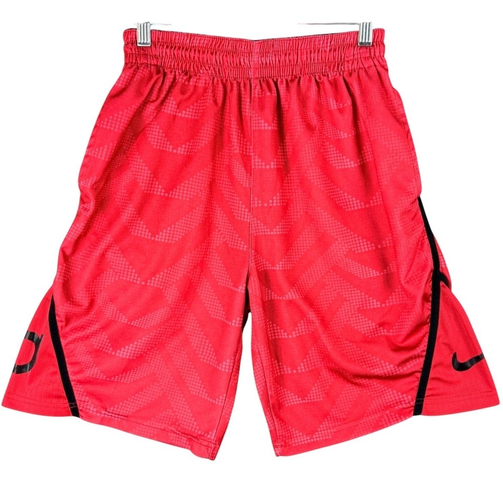 Nike Mens 2XL Kevin Durant KD Basketball Shorts Red Black Chevron Pattern Summer